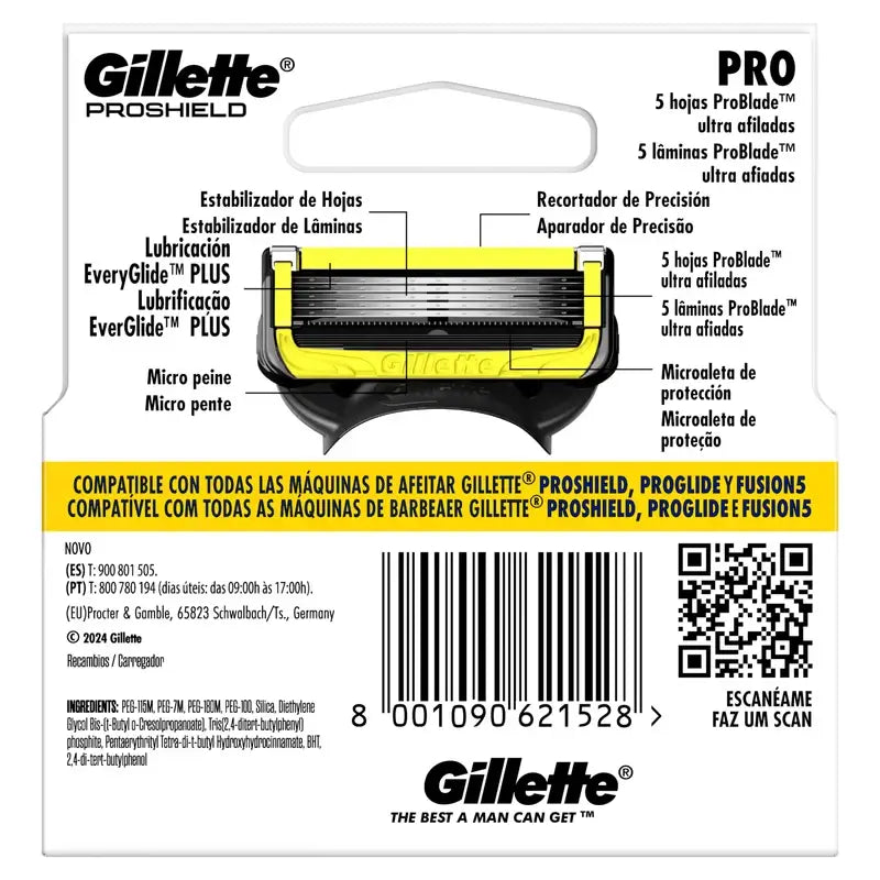 Ricariche per rasoio da uomo Gillette Proshield, 4 pz.