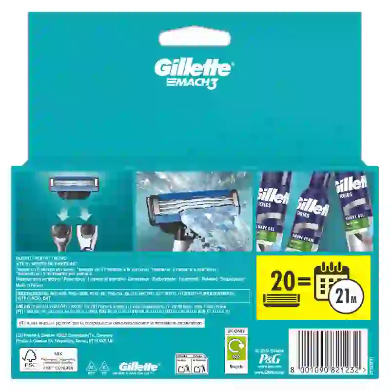 Ricarica Gillette Mach3, 20 ricariche