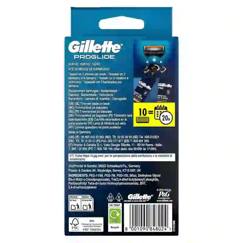 Ricarica Gillette Proglide, 8+2 ricariche