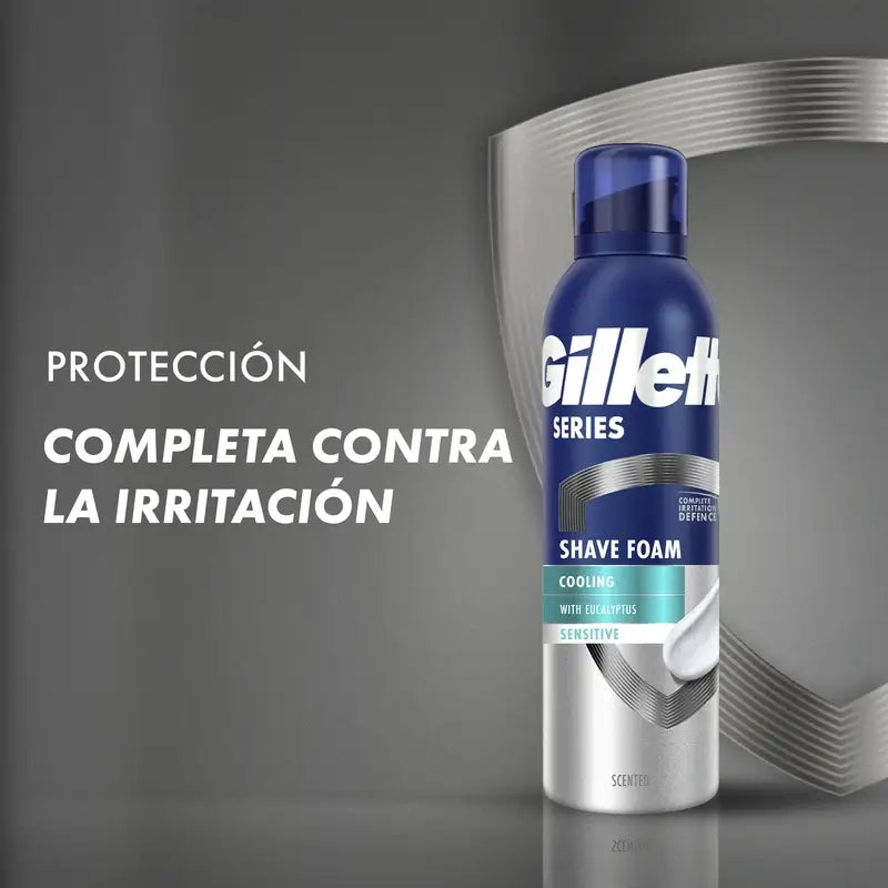 Gillette Series Schiuma da barba rinfrescante all'eucalipto , 250 ml