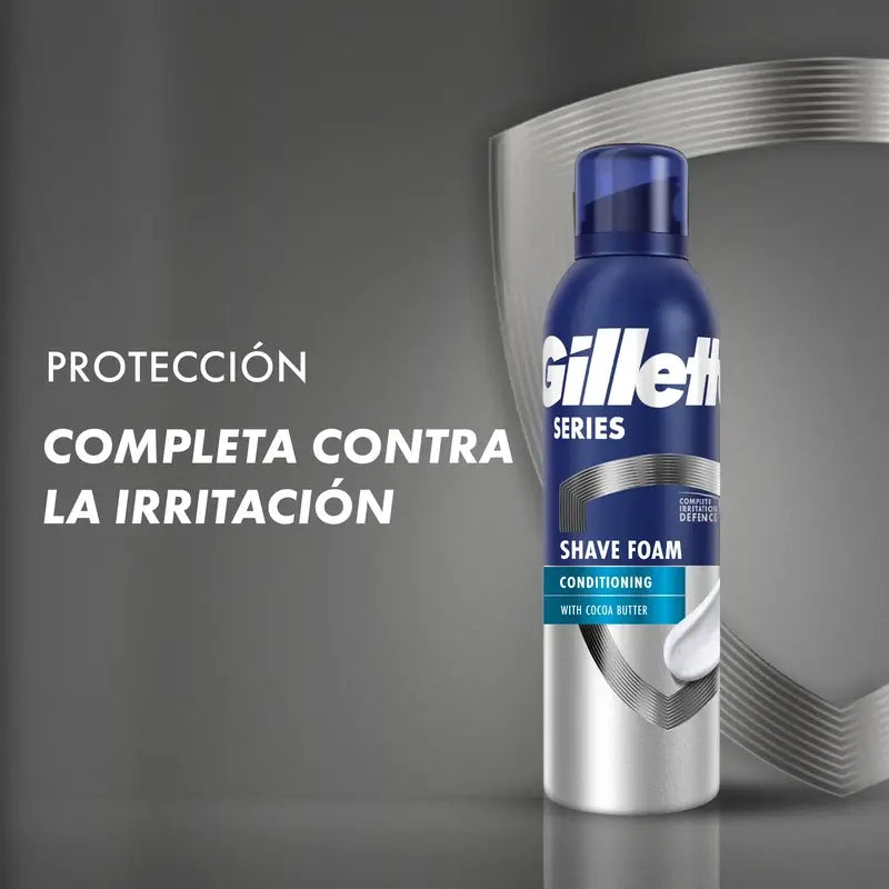 Gillette Series Schiuma da barba levigante al burro di cacao , 250 ml