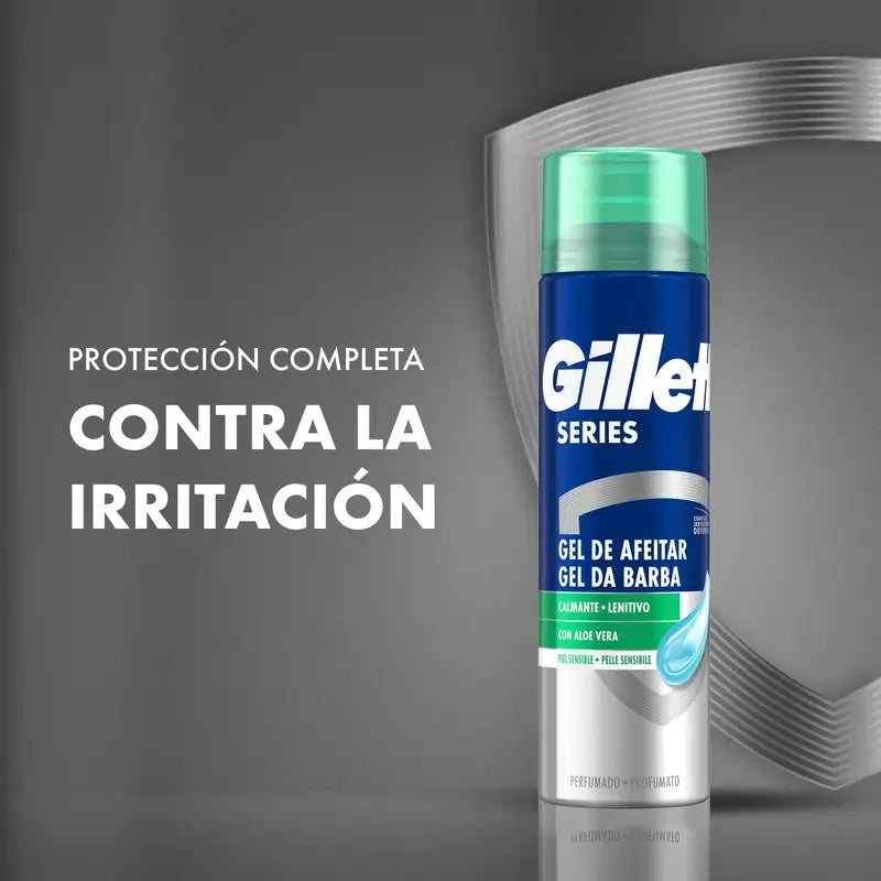 Gillette Series Gel da barba lenitivo con Aloe Vera , 200 ml
