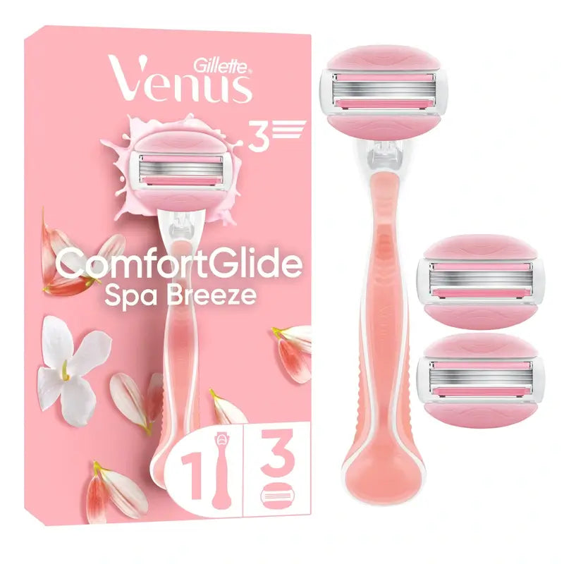 Rasoio per la depilazione femminile Gillette Venus Comfortglide Spa Breeze, 1 manico + 3 ricariche
