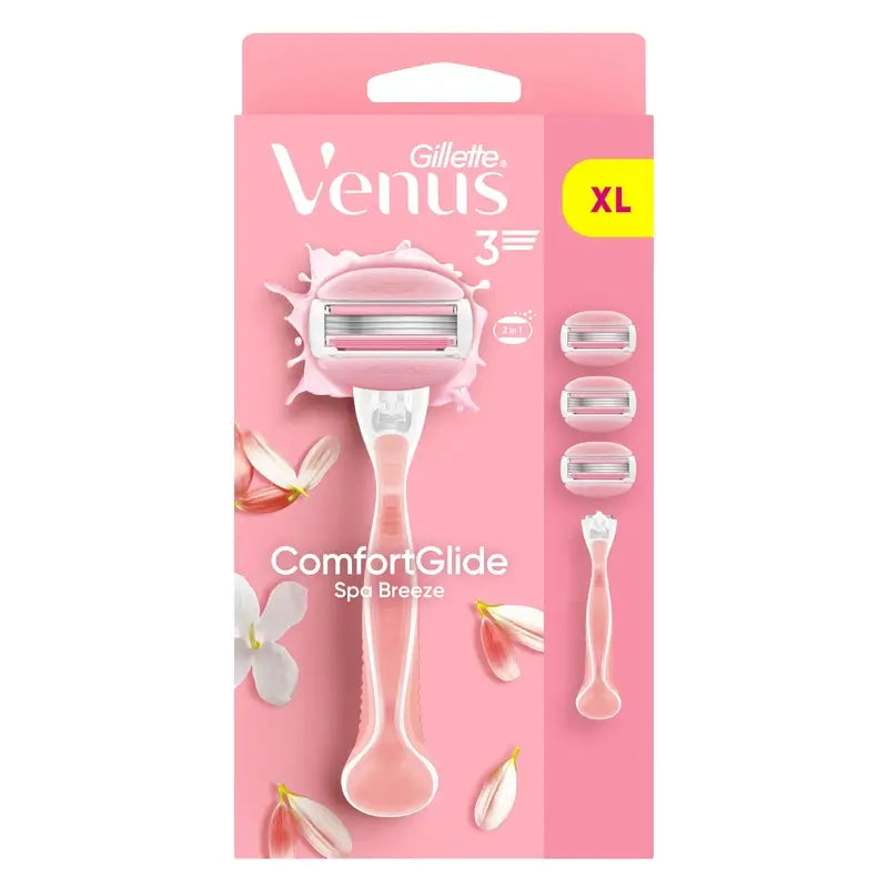 Rasoio per la depilazione femminile Gillette Venus Comfortglide Spa Breeze, 1 manico + 3 ricariche