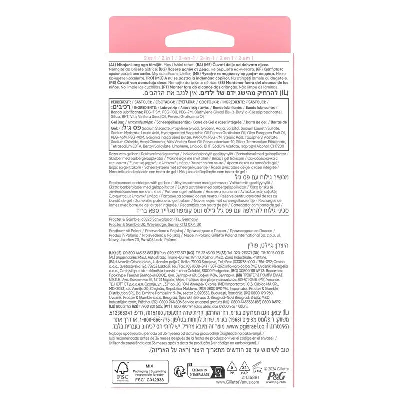 Rasoio per la depilazione femminile Gillette Venus Comfortglide Spa Breeze, 1 manico + 3 ricariche