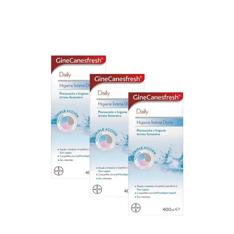 Ginescanes GineCanesfresh Gel per l'igiene intima quotidiana, confezione da 3 x 400 ml