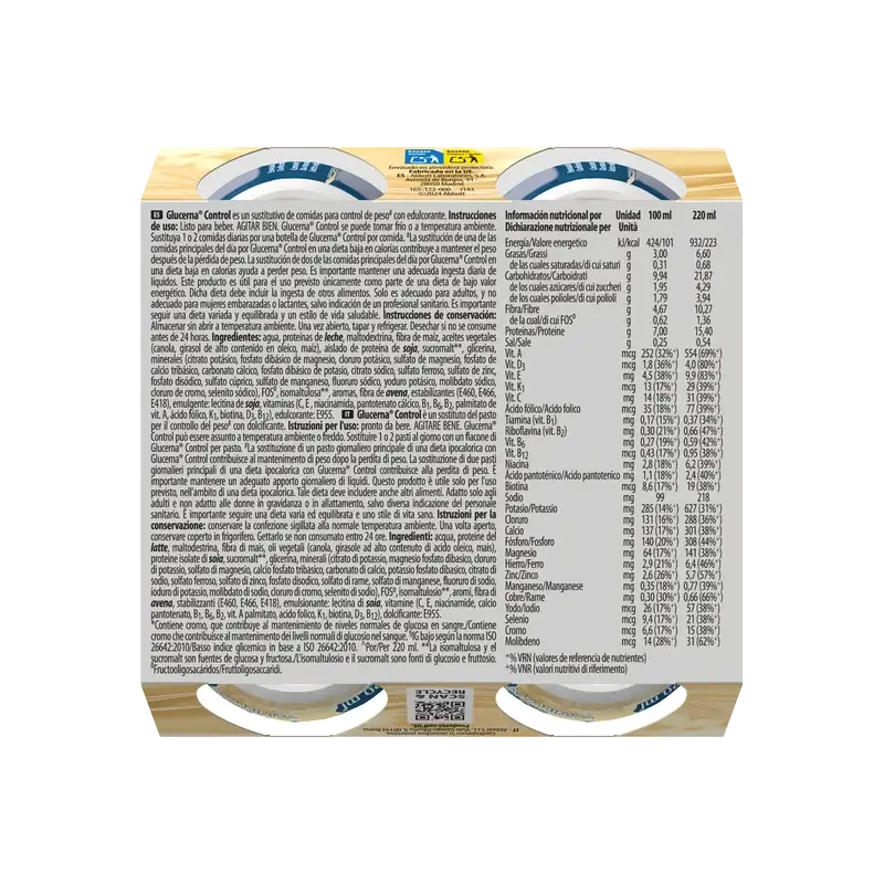 Glucerna Control gusto vaniglia, 4 flaconi x 220 ml