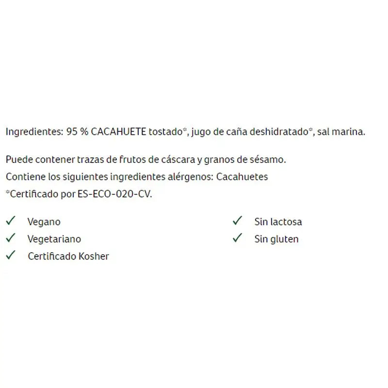 Crema di arachidi croccanti biologica Granovita , 350 gr