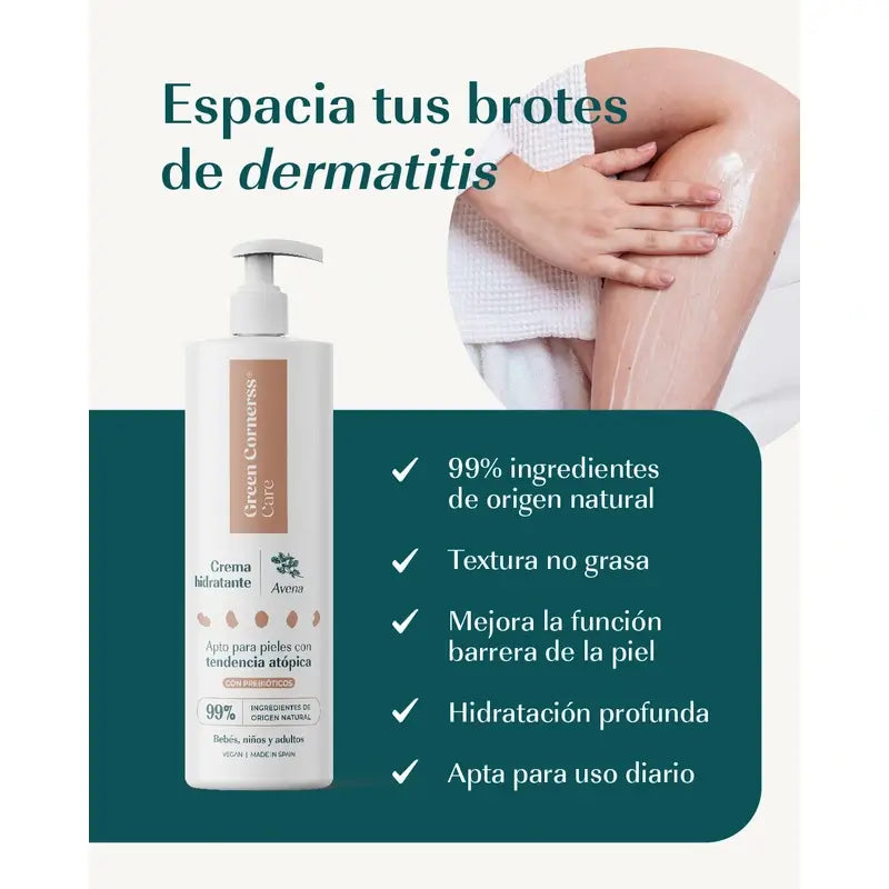 Green Cornerss Crema idratante alla farina d'avena, 2 x 280 ml
