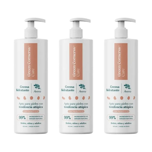 Green Cornerss Crema idratante alla farina d'avena, 3 x 280 ml