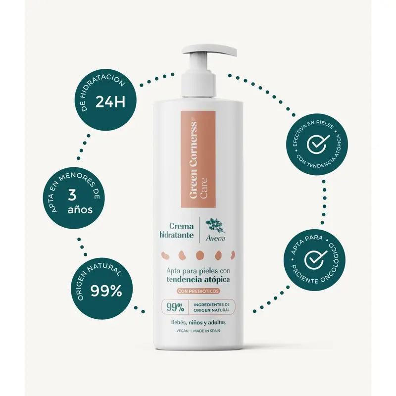 Green Cornerss Crema idratante alla farina d'avena, 3 x 280 ml