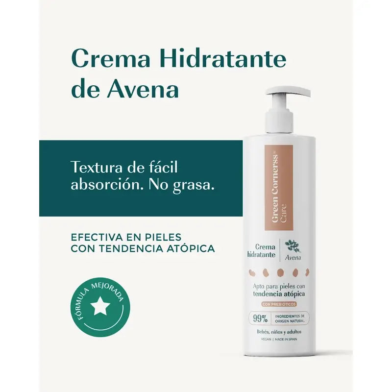 Green Cornerss Crema idratante alla farina d'avena, 3 x 280 ml