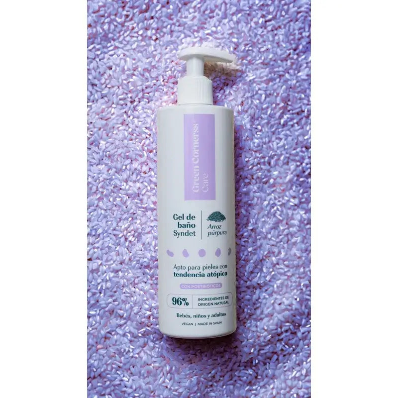 Gel da bagno al riso viola di Green Cornerss, 400 ml