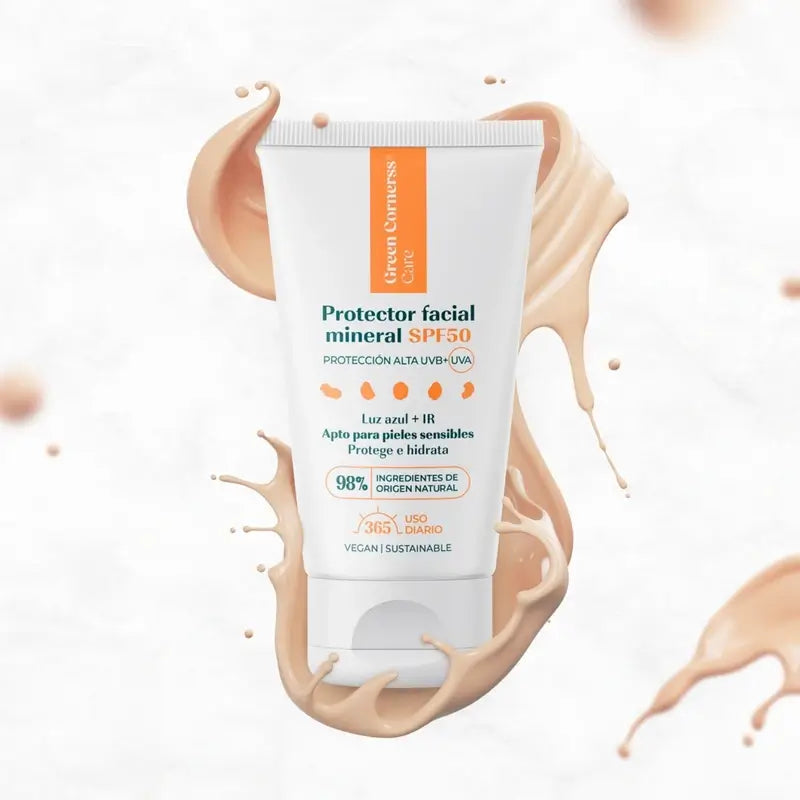 Schermo minerale per il viso Green Cornerss SPF50, 50 ml