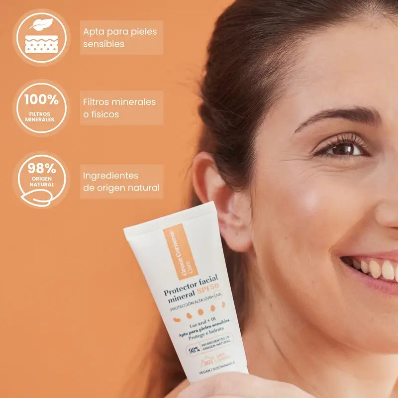 Schermo minerale per il viso Green Cornerss SPF50, 50 ml