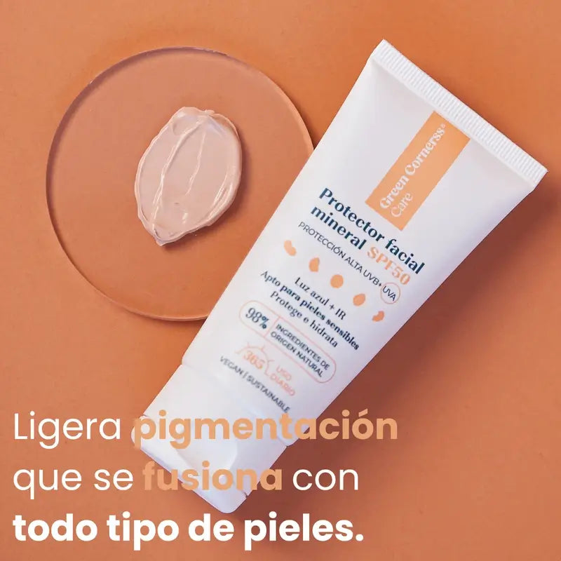 Schermo minerale per il viso Green Cornerss SPF50, 50 ml