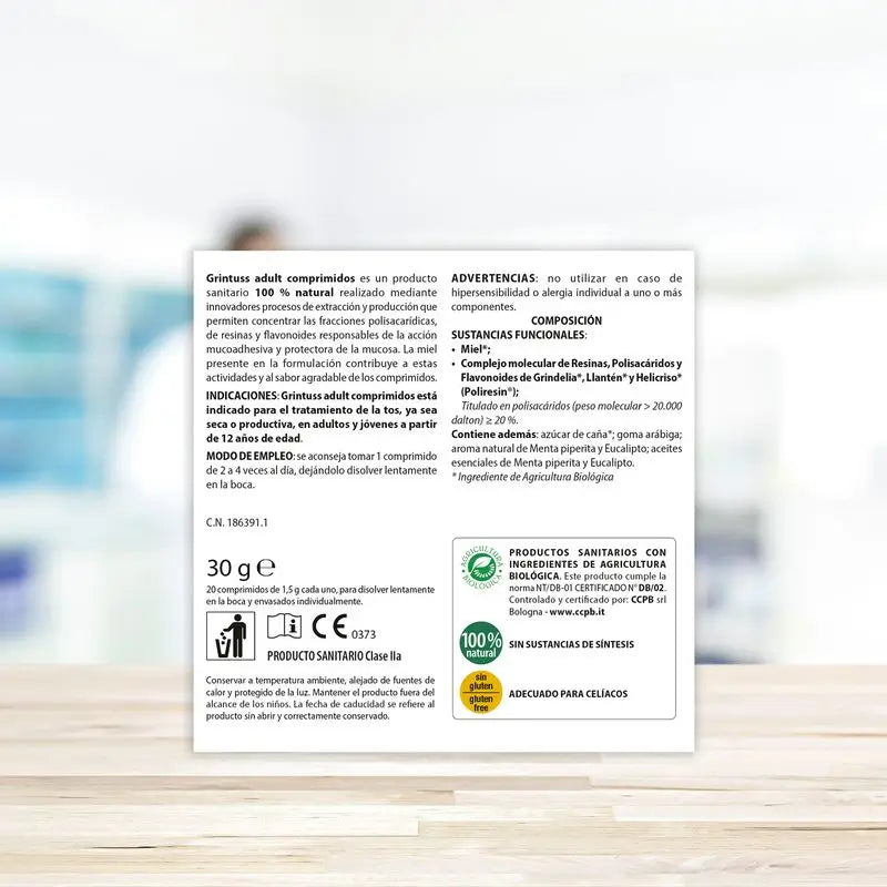 Aboca Grintuss Adulti Tosse secca e produttiva, 20 compresse