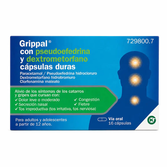 Grippal con Pseudofredrina e Destrometorfano 16 capsule