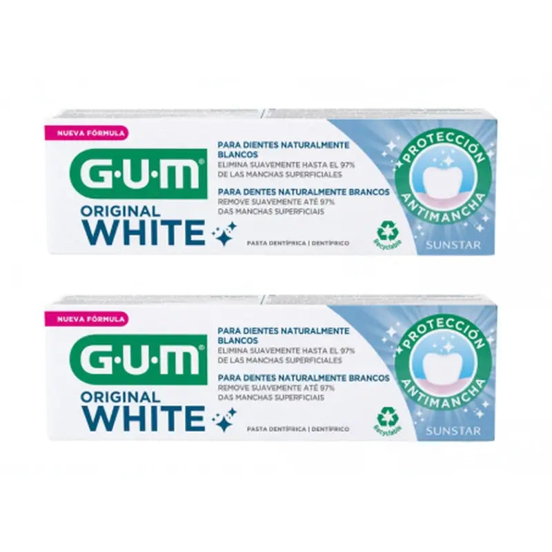 Gum Original White Dentifricio 75 ml 2 Tubi