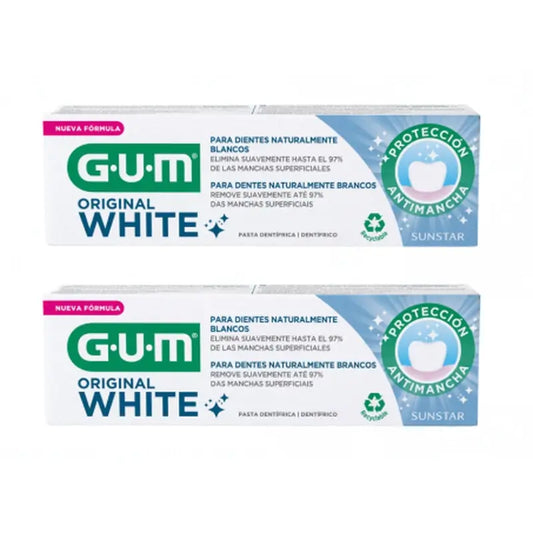 Gum Original White Dentifricio 75 ml 2 Tubi