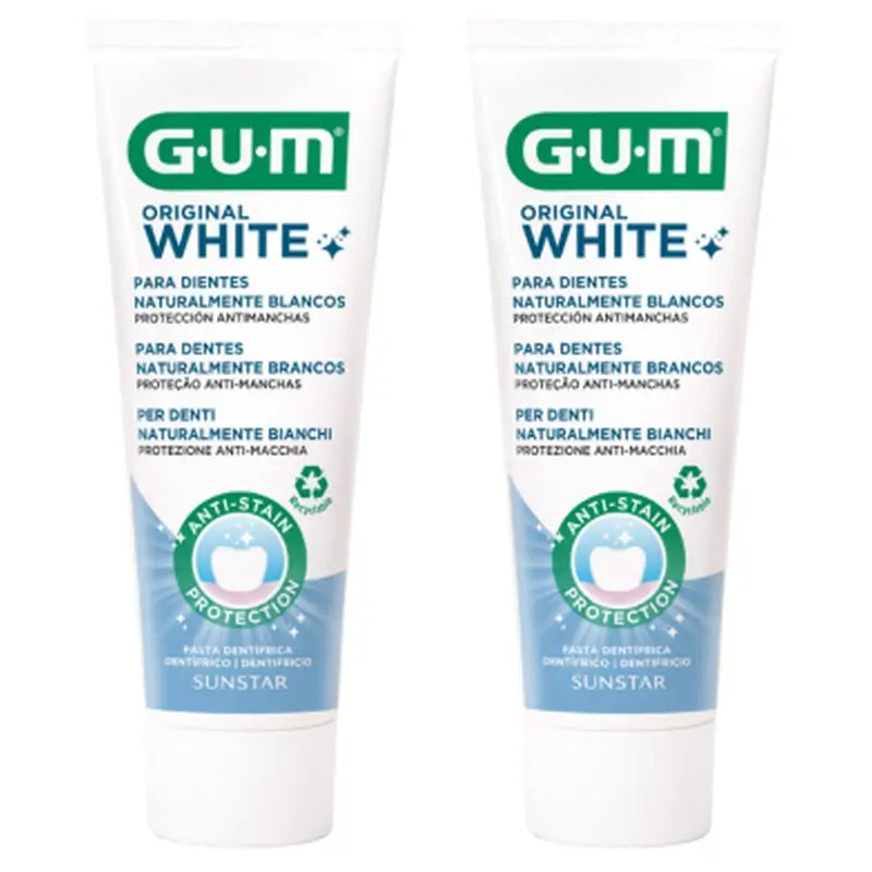 Gum Original White Dentifricio 75 ml 2 Tubi