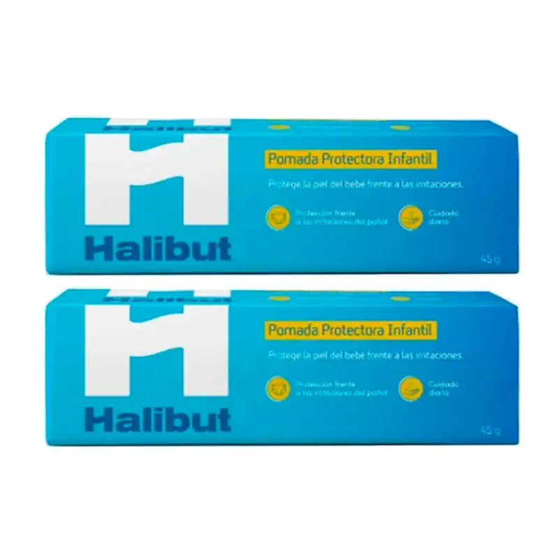 Halibut Dermoh Unguento protettivo per pannolini, Confezione 2 x 45 gr