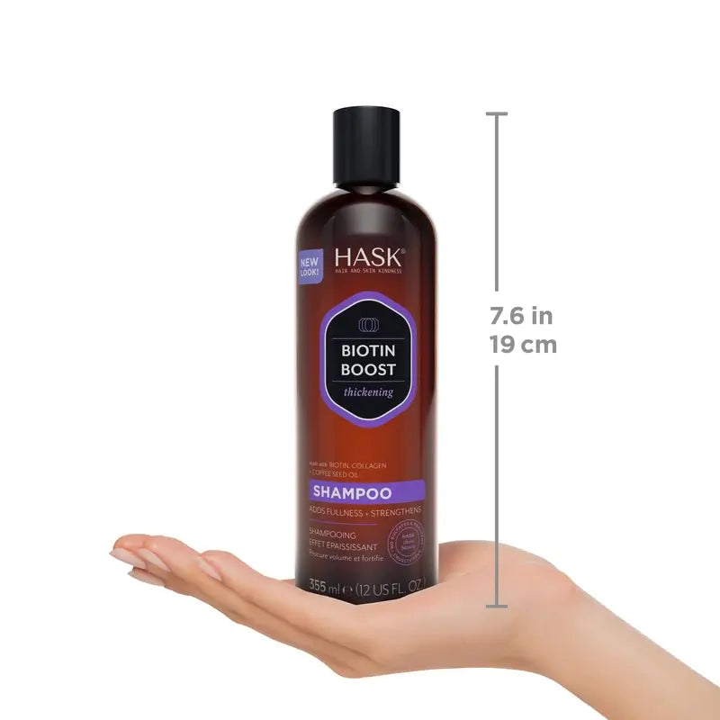 Hask Biotin Boost Shampoo densificante , 355 ml