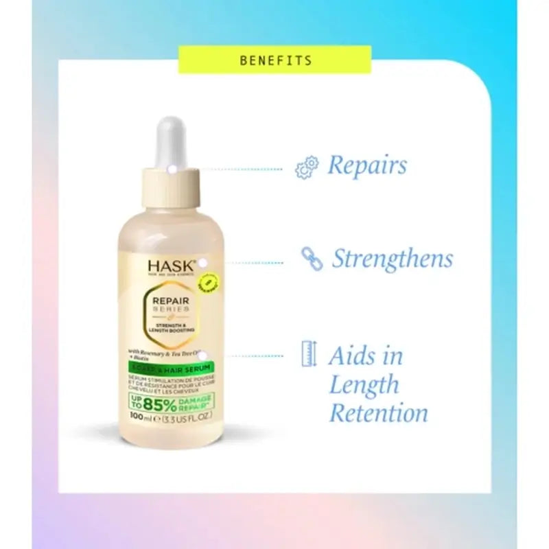 Hask Hair & Scalp Serum Siero stimolante per la crescita del cuoio capelluto Serie Repair, 100 ml