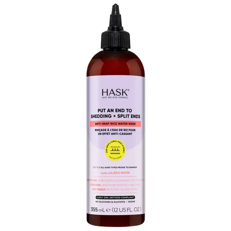 Hask Soluzione anticaduta per capelli con acqua di riso, 355 ml