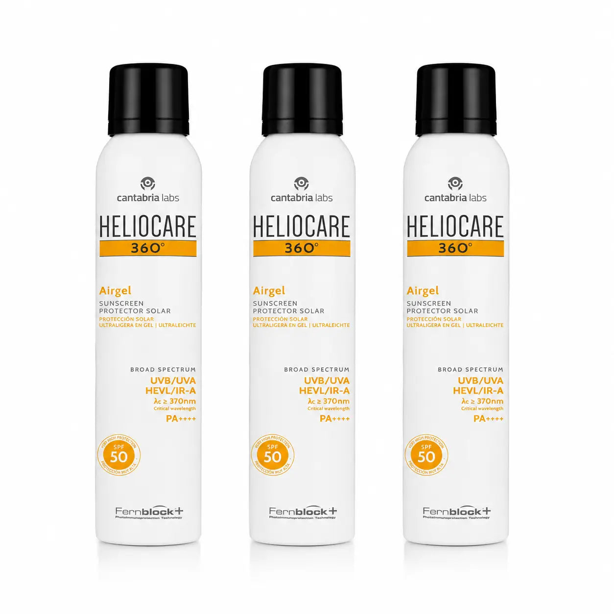 Heliocare 360º Airgel Corpo 200 Ml confezione da 3 pezzi