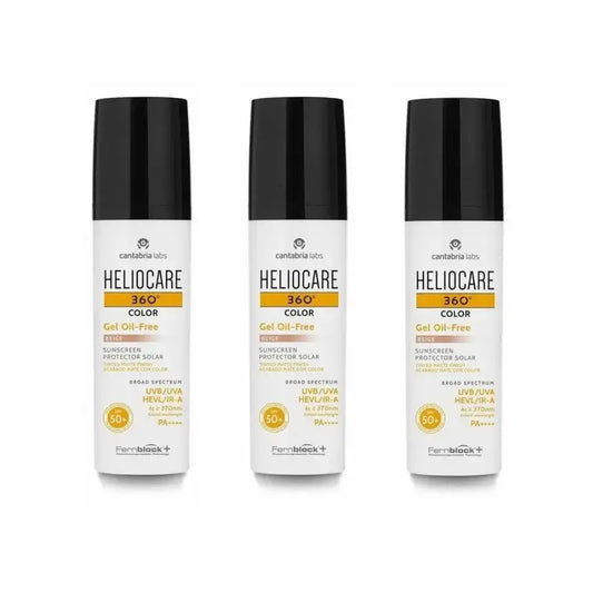 Heliocare 360º Colour Gel Oil Free Beige Spf 50+, 3X50 Ml
