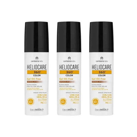 Heliocare 360° Colour Gel Oil-Free Spf 50+ Bronze Intense Shade, 3X50 Ml