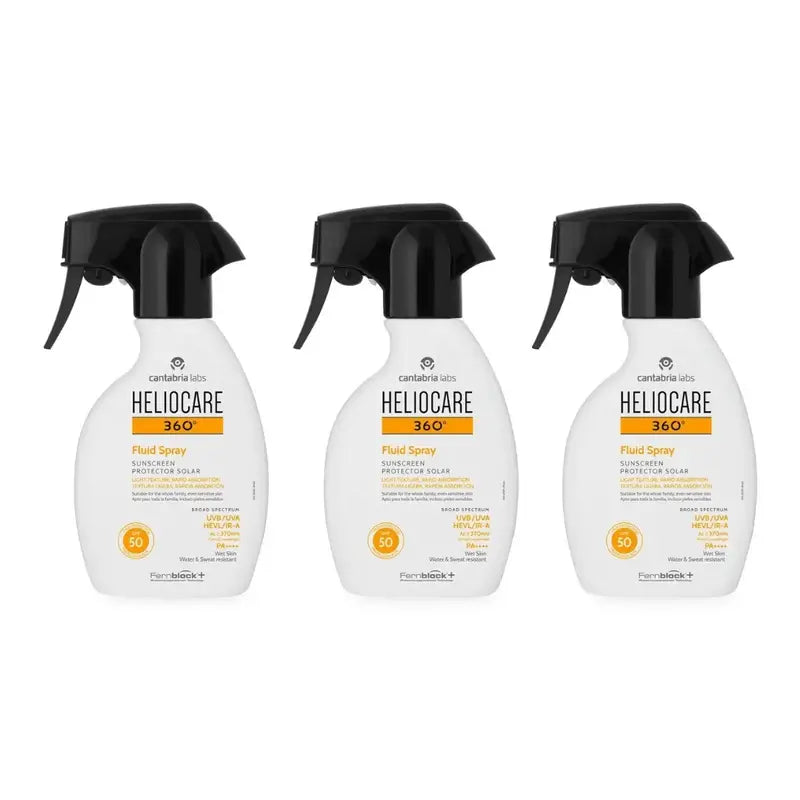 Heliocare 360º Spray Fluido Spf 50, 3X250 Ml