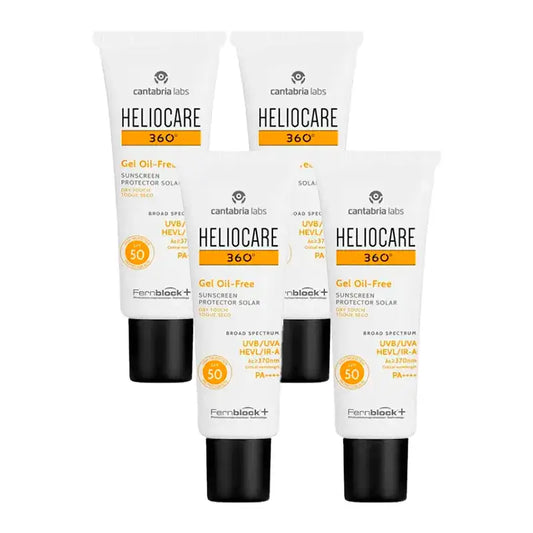 Heliocare 360º Oil Free Gel Spf 50+, Confezione 4 x 50 Ml