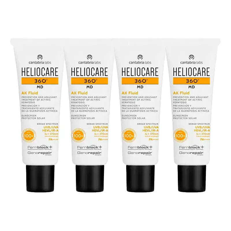 Heliocare 360º Md Ak Fluid, confezione da 4 x 50 Ml