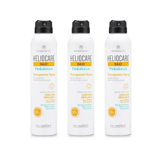 Heliocare 360º Pediatrics Spray trasparente Spf50+, 3X200 Ml