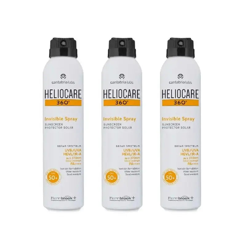 Heliocare 360º Spray protettivo invisibile Spf 50+, 3X200 Ml