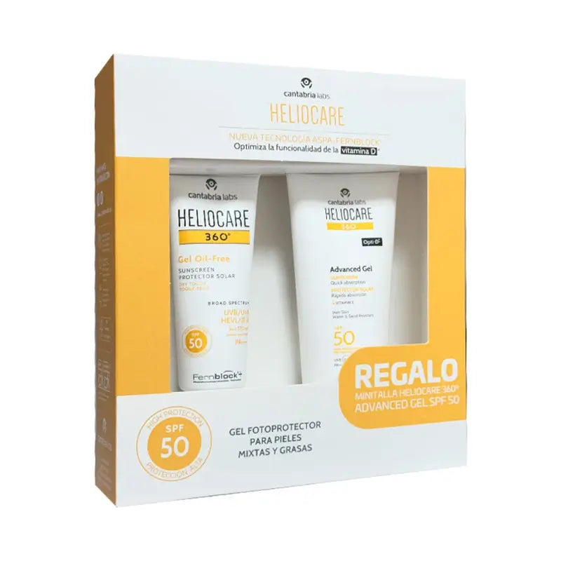 Heliocare Pack 360 Gel di Spf50 + Minitalla 360 Advance Gel, 150 ml