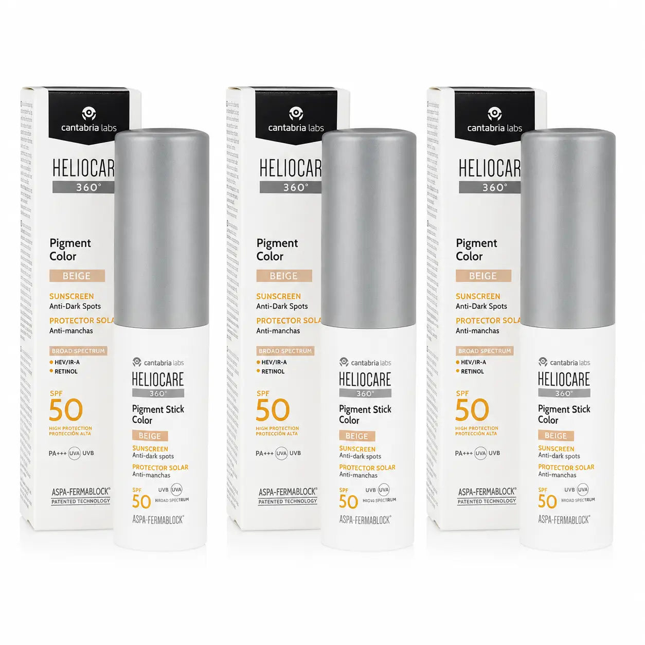 Heliocare Pigment Stick Beige Colore Spf50 10 Gr confezione da 3