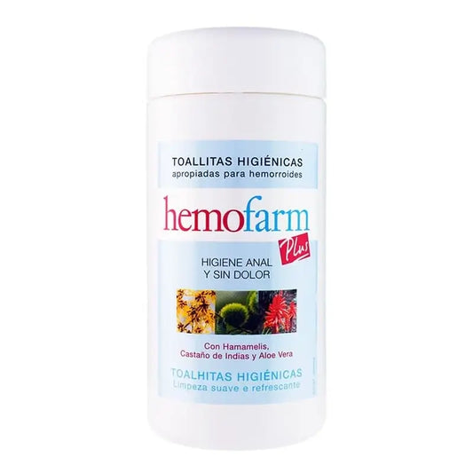 Hemofarm Plus, flacone 60 salviette per emorroidi