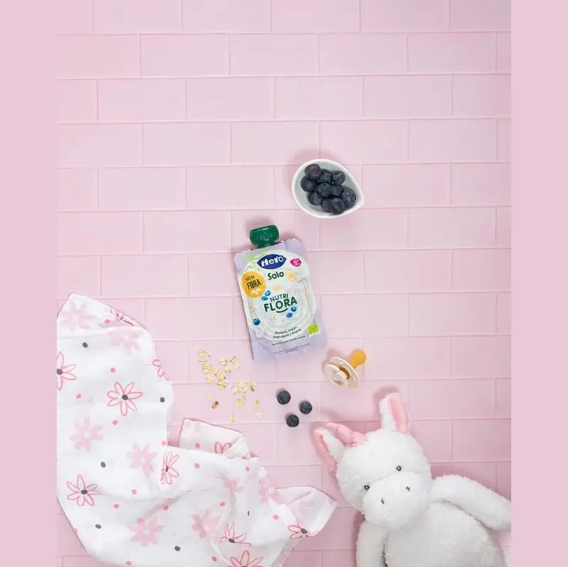 Hero Baby Solo Bustina Nutriflora Banana, Yogurt, Mirtilli e Farina d'Avena 100G