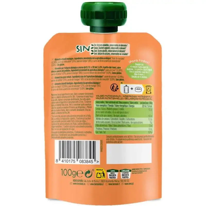 Hero Baby Pack Mela Pesca Mango Eco Bustina, 18 X 100 Gr