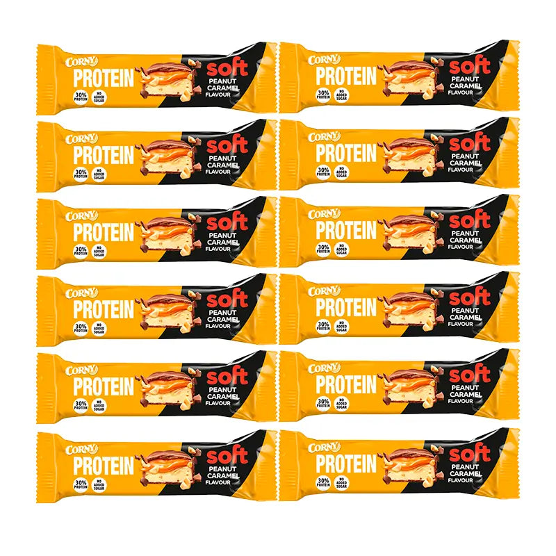 Proteine Corny Morbide Arachidi Caramello, 12 X 45 Gr