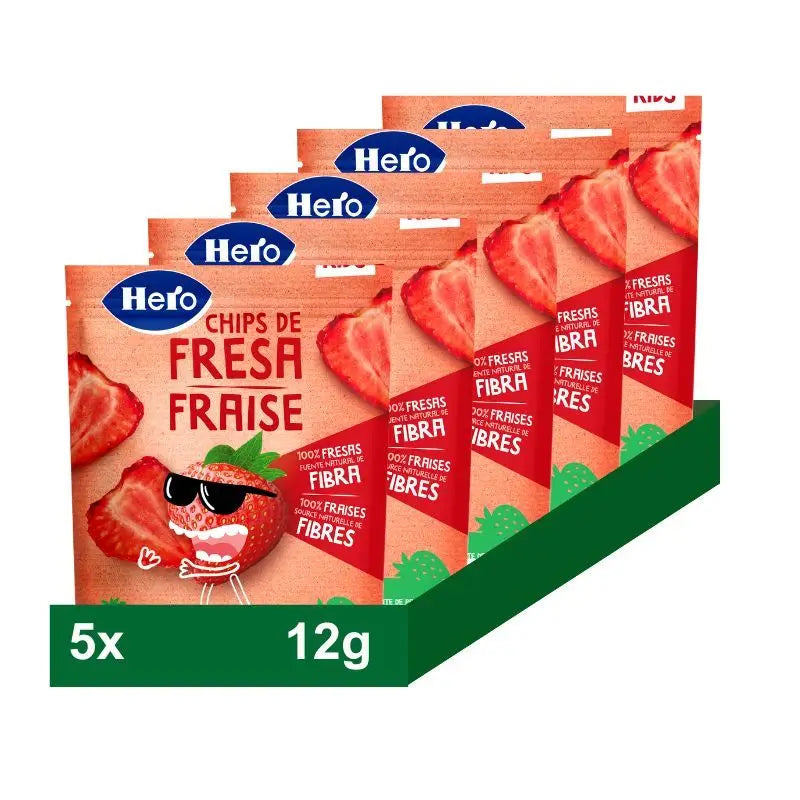 Hero Baby Pack Snack Kids - Patatine alla fragola, 5 X 12 grammi