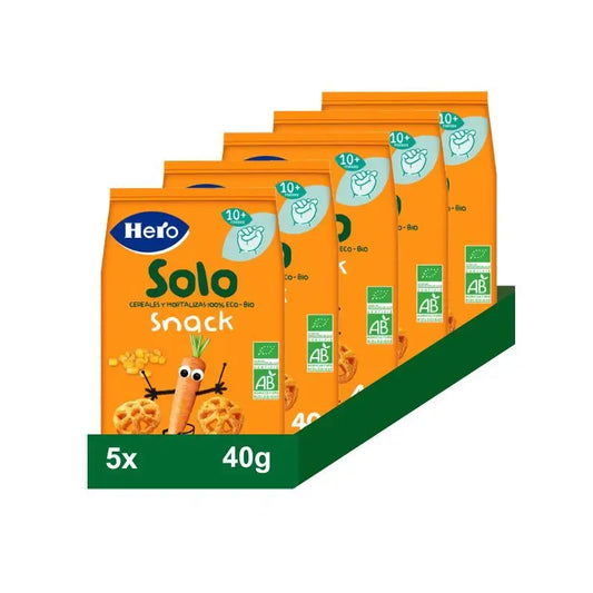Hero Baby Snack Confezione solo carota e mais, 5 X 40 grammi