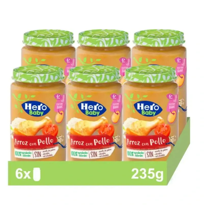  Hero Baby Pack Budino di riso e pollo, 6 X 235 grammi