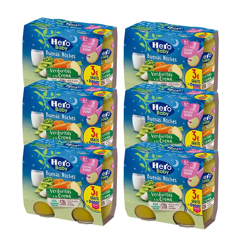 Hero Baby Pack Bn Vasetto di panna vegetale, 6 X 2X190 Gr