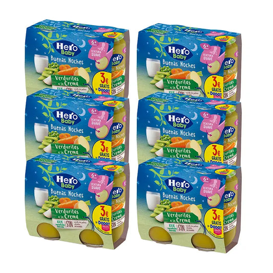 Hero Baby Pack Bn Vasetto di panna vegetale, 6 X 2X190 Gr