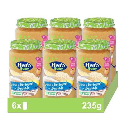 Hero Baby Pack Salsa cremosa alla besciamella con sogliola, 6 X 235 grammi