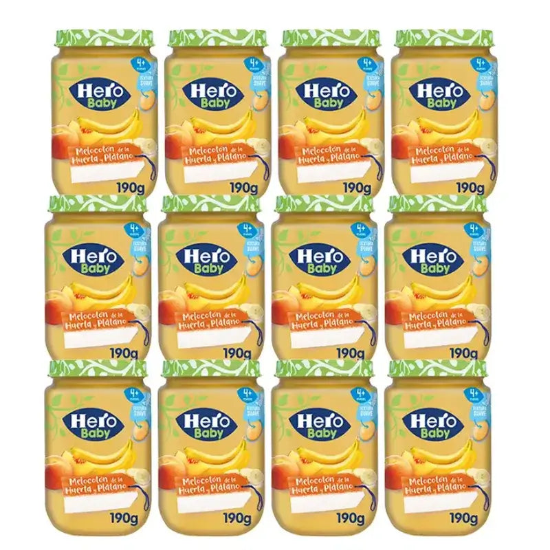 Hero Baby Pack Pesca Banana, 12 X 190 Gr